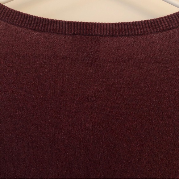 H&M Divided Button Up Cardigan Burgundy 100% Cotton Sz Large - Picture 5 of 5